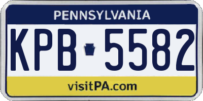 PA license plate KPB5582