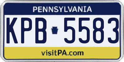 PA license plate KPB5583