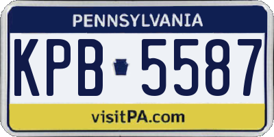 PA license plate KPB5587