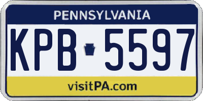 PA license plate KPB5597