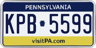 PA license plate KPB5599