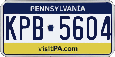 PA license plate KPB5604