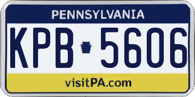 PA license plate KPB5606