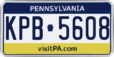 PA license plate KPB5608