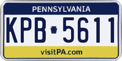 PA license plate KPB5611