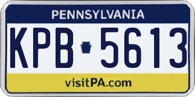 PA license plate KPB5613