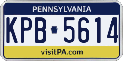 PA license plate KPB5614