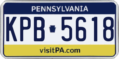 PA license plate KPB5618
