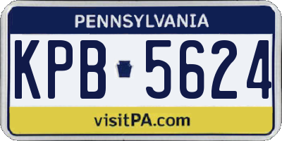 PA license plate KPB5624