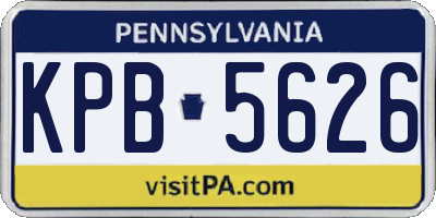 PA license plate KPB5626