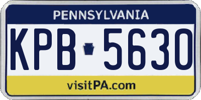 PA license plate KPB5630