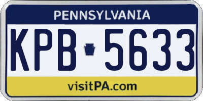 PA license plate KPB5633