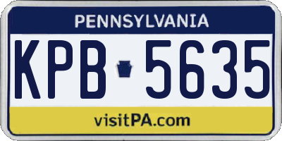 PA license plate KPB5635