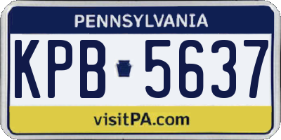 PA license plate KPB5637