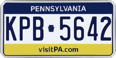 PA license plate KPB5642