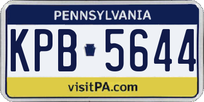 PA license plate KPB5644