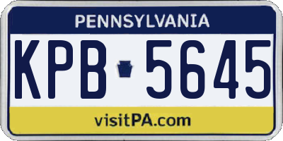 PA license plate KPB5645