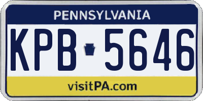 PA license plate KPB5646