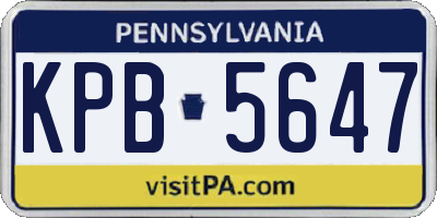 PA license plate KPB5647