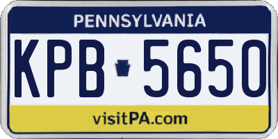 PA license plate KPB5650