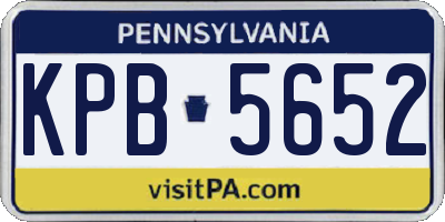 PA license plate KPB5652