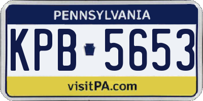 PA license plate KPB5653