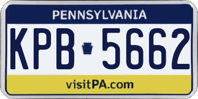 PA license plate KPB5662