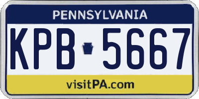 PA license plate KPB5667