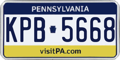 PA license plate KPB5668