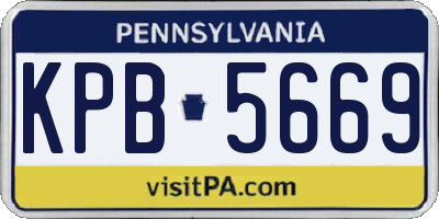 PA license plate KPB5669
