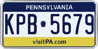 PA license plate KPB5679