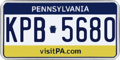 PA license plate KPB5680