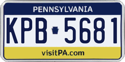 PA license plate KPB5681