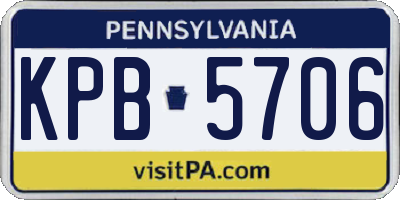 PA license plate KPB5706