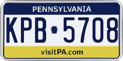 PA license plate KPB5708