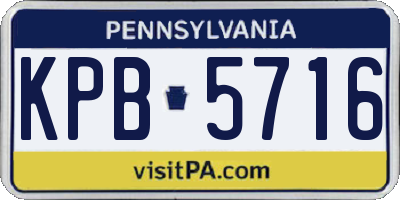 PA license plate KPB5716