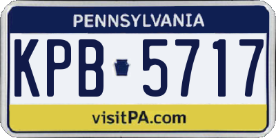 PA license plate KPB5717