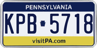 PA license plate KPB5718