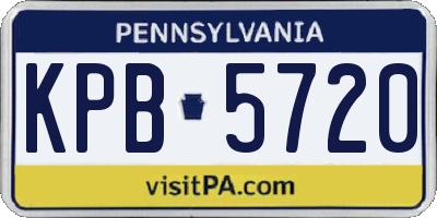 PA license plate KPB5720
