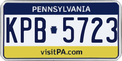 PA license plate KPB5723