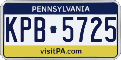 PA license plate KPB5725
