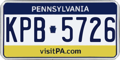 PA license plate KPB5726