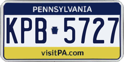 PA license plate KPB5727