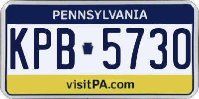 PA license plate KPB5730