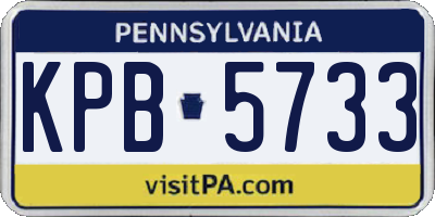 PA license plate KPB5733