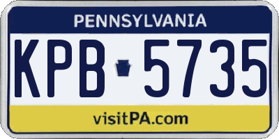PA license plate KPB5735