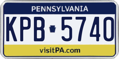 PA license plate KPB5740