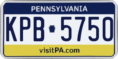 PA license plate KPB5750