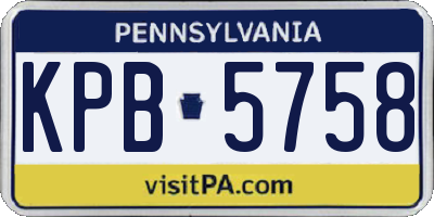 PA license plate KPB5758