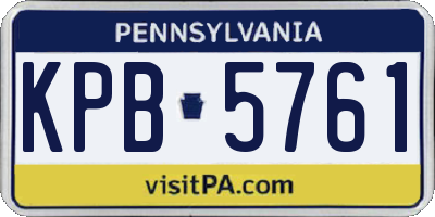 PA license plate KPB5761